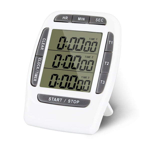 KCASA KC-CKT999 Multifunction Kitchen Timer 3 Display Channels Electronic Count-downn Function Timer