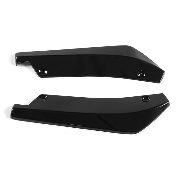 Universal 2pcs Car Bright Black Rear Bumper Protector Rear Lip Wrap Angle Splitters