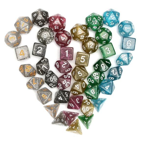 42Pcs Polyhedral Dice Set D20 D12 D10 D8 D6 D4 Games With Bag Velvet Pouches