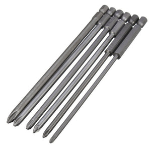 6pcs 150mm 1/4 Inch Magnetic Long Hex Cross Head Screwdriver Bits Set