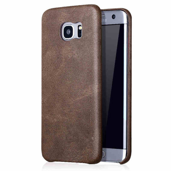 Bakeey Retro Soft PU Leather Ultra Thin Shockproof Case Back Cover For Samsung Galaxy S7 Edge