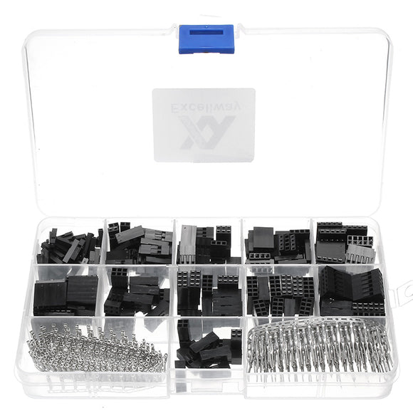 Excellway TC10 620Pcs Wire Jumper Header Connectors M/F Crimp Pins Terminal For Dupont