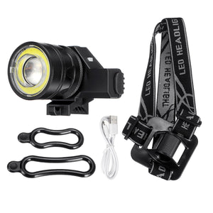 50000LM T6 COB LED Rechargeable Headlamp Zoomable Bike Bicycle Head Light Lamp