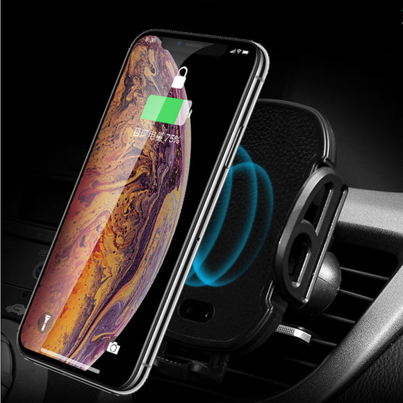 Universal Infrared Sensor Auto Lock Qi Wireless Charging Car Phone Holder for iPhone 8 XS S8 S9