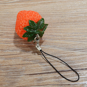 Soft Squishy Cute Fruit Strawberry Key Chain Phone Strap Charm