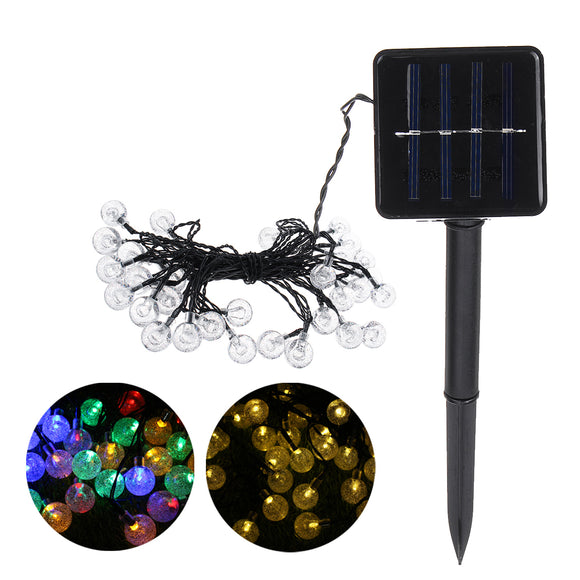 6m 30LED Waterproof Solar Powered Light String Retro Crystal Ball Bulb String Decor Lamp