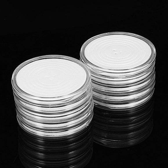 10Pcs Clear Plastic Coin Storage Container Fit 18mm-38mm Capsule Holder Display Case Box Collection