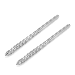 2Pcs T316 Stainless Steel Lag Screw Swage Stud Threaded End Fitting Terminal for 1/8 Cable Railing"