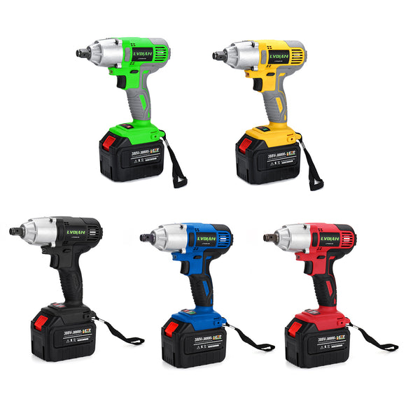 38800mAh Cordless Electric 1/2'' Impact Wrench Low Noise Waterproof Brushless 388VF Driver Handheld Power Drill