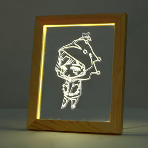 KCASA FL-710 3D Photo Frame Illuminative LED Night Light Wooden Girl Desktop Decorative USB Lamp