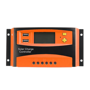 12/24V AUTO 20A/30A/40A/50A/60A Solar Controller Support Dual USB Output & Over-Load Protection for Solar Panel Connecting