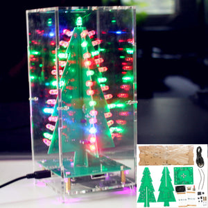 Christmas Tree With MP3 Function Colorful RGB DIY LED Flash Kit With Transparent Cover