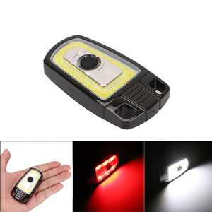 3W Mini USB Rechargeable COB LED Keychain Camping Light Handy Torch Pocket Flashlight