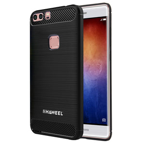 HAWEEL Carbon Fiber Anti-Scratch Slicone Protective Back Cover Case For Huawei P9