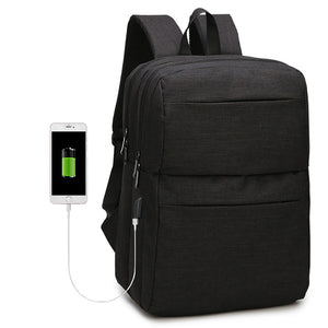 Men Nylon Travel Casual 15.6 Laptop Backpack With External USB Charging Port"