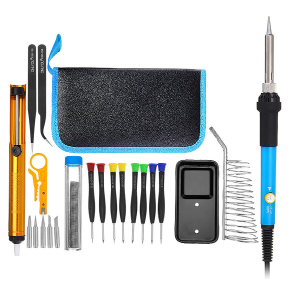 21pcs 110V 60W Soldering Iron Kit Electrical Welding Solder Tool with  Screwdrivers Desoldering pump