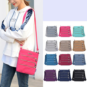 Women Nylon Multi-pocket Leisure Crossbody Bag Solid Shoulder Bag