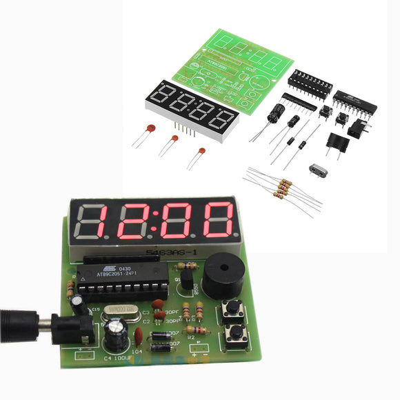 10pcs DIY Multi Function Four Bit Digital Clock MCU Clock Kit