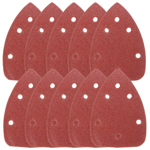 10pcs 6 Holes 140mm Triangle Sandpaper Sanding Sheets Mouse Sander Discs