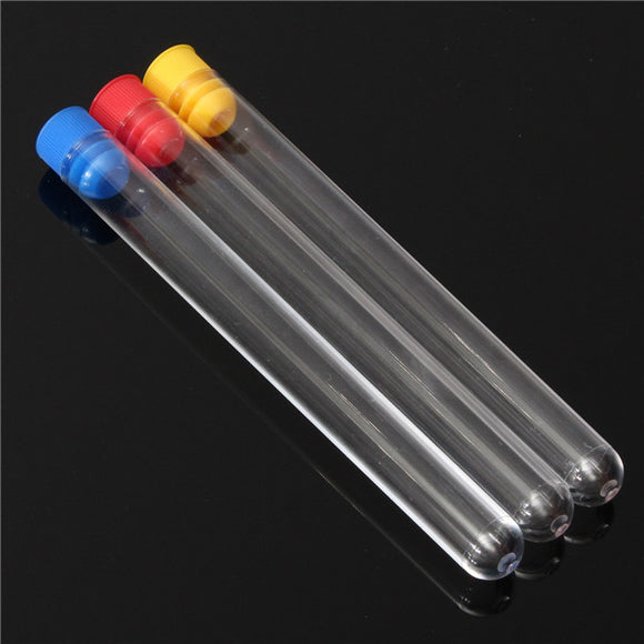 16x150mm 20mL  Plastic Test Tube With Stopper Lab Supplies