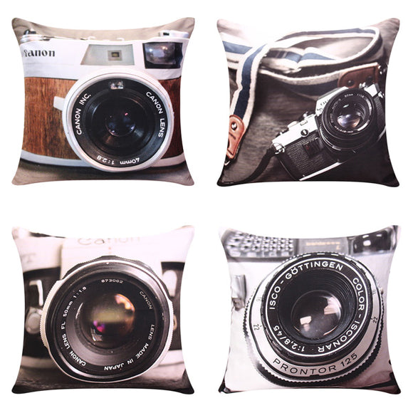 Fashion 3D Cameras Printed Throw Pillow Case Cushion Cover Sofa Car Office Decor