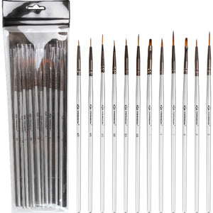 Zhongsheng Silver Short-Pole Nylon Watercolor Water Powder Sketch Drawing Pen Digital Drawing Pen 12 Pcs Suit