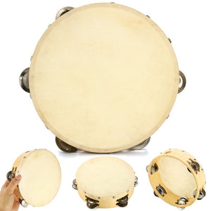 8 Tambourine Double Row-Stock Percussion with Head 12 Jingles keyboard"