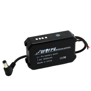 UFOFPV 7.4V 1600mAh Li-po Battery Pack with LED Indicator for Fatshark HD2/V3 FPV Video Goggles