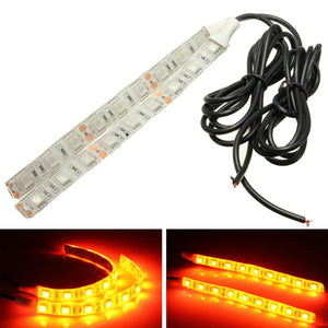 5050 SMD LED Turn Signal Indicator Strip Light Motorcycle Amber Lamp