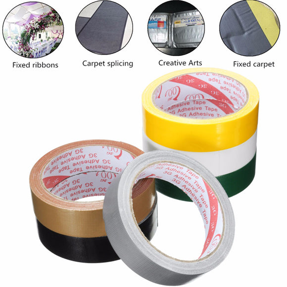 25mmX10m Strong Permanent Waterproof Cloth Tape Self Adhesive Repair Home Carpet Decor