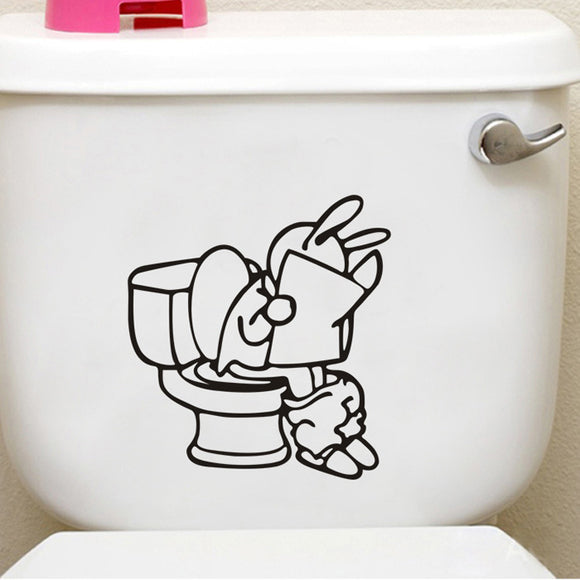 Honana BT-584 Toilet Stool Cover Wall Sticker Bathroom Funny Toilet Sticker Entrance Sign Decal