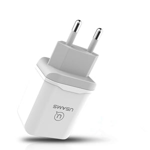 USAMS 18W Dual USB Charger Travel EU Plug With Fast Charging QC3.0 For Samsung S8 Xiaomi 6 iphone 7