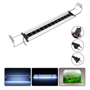 8W 26 LED Aquarium Fish Tank Light Panel Blue+White Lamp Adjustable Aluminum