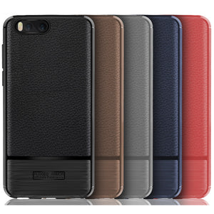 Bakeey Litchi Pattern Anti-fingerprint TPU&Silicone Leather Case For Xiaomi Mi6