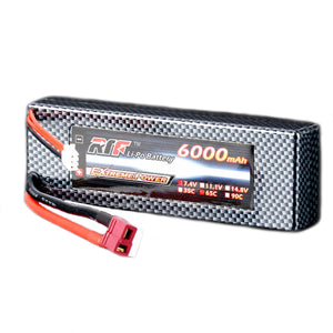 Giant Power 7.4V 6000mAh 2S 65C Lipo Battery T Plug Hard Case Pack