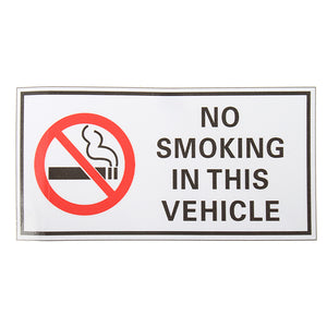 Waterproof NO SMOKING IN THIS VEHICLE Warning Sign Vinyl Decal Sticker 120*60mm