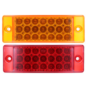 6Inch 12V 2W 0.2A 21LED Car Rectangle Side Marker Lights Indicator Lamp for Truck Trailer