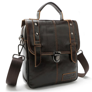 Coffee Leather Crossbody Bag Business Handbag Messenger Bag for Men