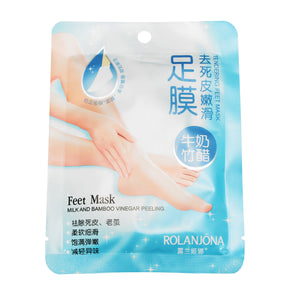 ROLANJONA Bamboo Vinegar Milk Feet Mask Deep Exfoliating Peeling Baby Foot Repairing