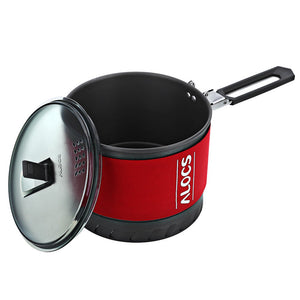 Alocs CW-S10 1.4L 1-2 Person Fast Heating Pot Camping Picnic Jacketed Kettle Cookware