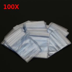 100Pcs 7X10cm Reclosable Ziplock Bag PVC Clear Self Adhesive Seal Ring Bags