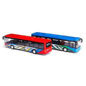 Red/Blue 15cm Alloy Pull Back Bus Bus Toys Car Model for Children