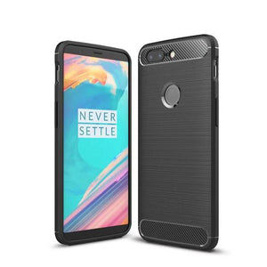 Carbon Fibre Drop-resistance Soft Silicone TPU Back Case For OnePlus 5T