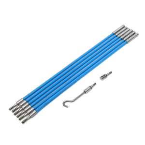 6Pcs 33/100CM Fiberglass Cable Puller Running Wire Cable Set Electrical Pull Push Rods Fish Tape Kit