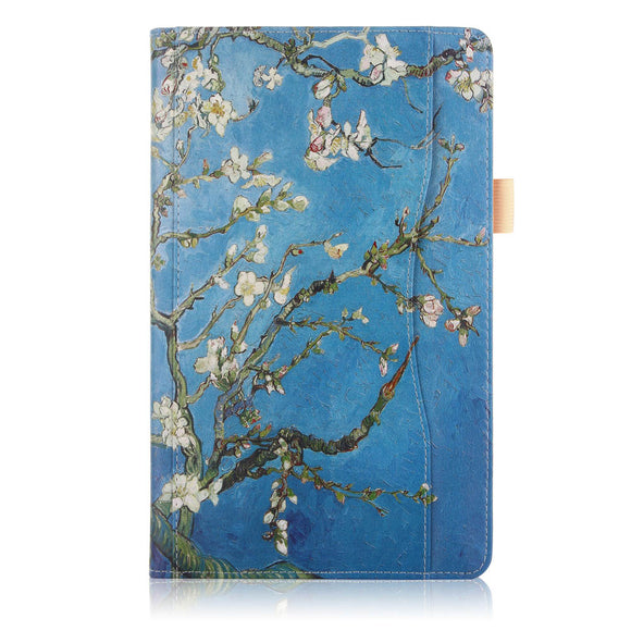 Folio Stand Printing Tablet Case Cover for Samsung Galaxy Tab A 10.5 T590 T595 T597 Tablet - Apricot Blossom