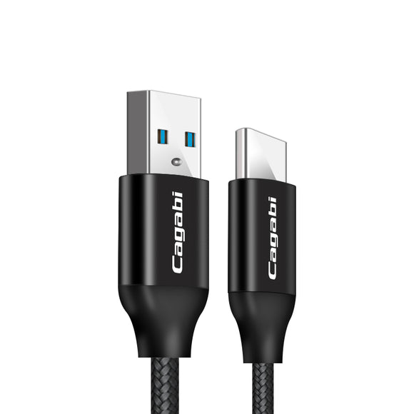 CAGABI N1 Nylon 480Mbps 5V 2.4A USB Type-C Fast Charge Sync Data Cable for Samsung S8 S9 S7 Mi6