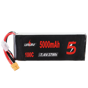 URUAV 7.4V 5000mAh 100C 2S Lipo Battery XT60 Plug for RC Drone Quadcopter