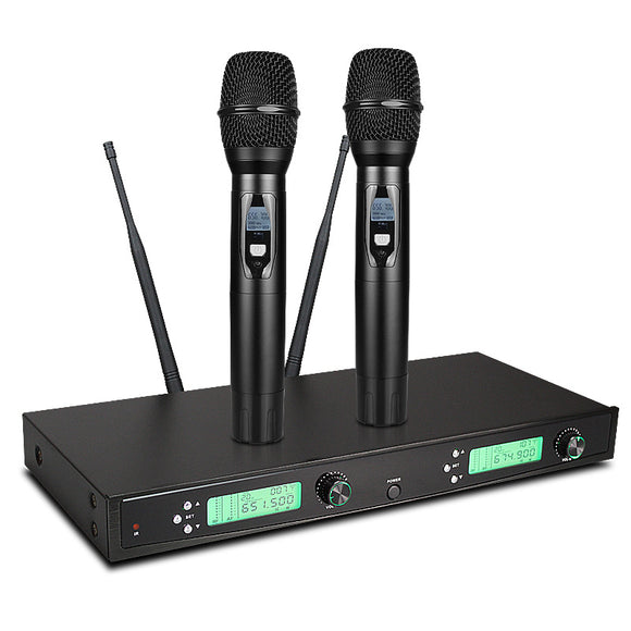 BAOBAOMI JD-200 UHF IR Professional Wireless Microphone System Karaoke Dual Handheld Mic for Stage KTV