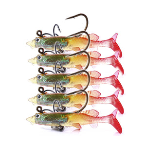 ZANLURE 5pcs/set 6cm 4g Soft Plastic Wobblers Artificial Bait Silicone Fishing Lure Sea Bass Carp