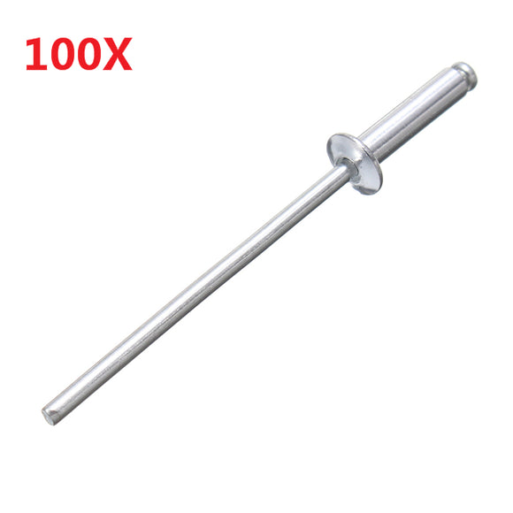 M2.4 Aluminium Open End Blind Rivets Dome Head with Break Pull Mandrel 100Pcs